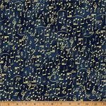 Hoffman California - In A Pear Tree - Music Notes, Navy/Gold