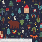 Windham Fabrics - Winter Fleece Print - In The Woods, Night