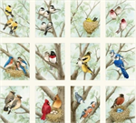 Elizabeth Studio - Beautiful Birds - 24^ Songbird in Tree Panel, Cream