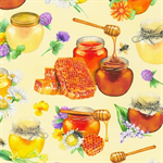 Robert Kaufman - Honey Flower - Honey Jars & Honeycomb, Vanilla