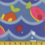 Polar Fleece - 60^ Fleece - Fish Waves, Royal