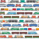 Clothworks - Let's Go! - Trains, White