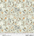 P & B Textiles - Au Naturel - Birds & Foliage, Green