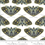 Moda - Dwell in Possibility - Dainty Moths - Metallic, Ivory/Sky