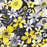 Quilting Treasures - Blissful Blooms - Contemporary Floral, Black