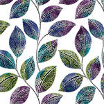Benartex Traditions - Go With The Flow - Mosaic Leaves, White