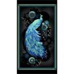 Michael Miller - Magnificent Peacock - 24^ Panel, Black