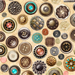 Quilting Treasures - Sew Lovely - Buttons, Cream