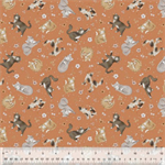 Windham Fabrics - Petal and Purr - Feline Friends, Rust