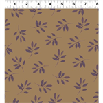 Clothworks - Bohemian Chic - Leaf Stem , Dark Taupe