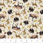 Northcott - Wilderness: Naturescapes - Tossed Animals, Beige