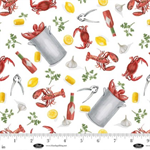 Blank Quilting - Seaside Boil - Lobster Pots & Lobsters, White