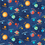 Blank Quilting - Blast Off! - Planets, Navy