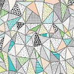 Quilting Treasures - Posh Hedgehogs - Triangle Geo, Multi