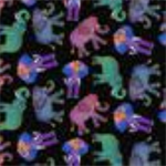 Clothworks - Earth Song - Digital Elephants, Black Metallic