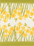 Moda - Classic Retro Floral Toweling - 16^ Hemmed Edge, Daffodil