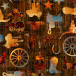 Quilting Treasures - Born To Run - Western Motifs, Brown