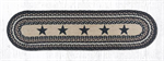 Braided Tablerunner - Black Stars, 13^ X 36^ (Oval)