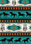 Elizabeth Studio - Tucson - Horses Striped, Turquoise
