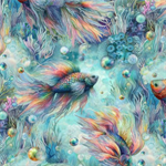 Timeless Treasures - Oceana - Rainbow Fish, Blue