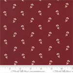 Moda - Red White Gatherings - Small Carnations, Burgundy