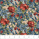 Northcott - Farmhouse Sampler - Packed Floral, Navy