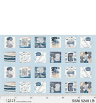 P & B Textiles - Set Sail - 5^ Blocks, Light Blue