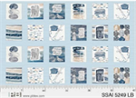 P & B Textiles - Set Sail - 5^ Blocks, Light Blue