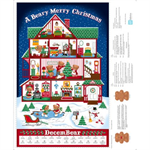 Quilting Treasures - Sew N Go VIII - 36^Merry Beary Advent Calendar Panel, Royal