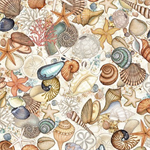 Quilting Treasures - Nauticus - Shells, Cream