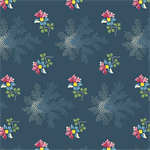 Andover - Dargate Polychromes - Flowers/Design, Navy