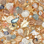 Quilting Treasures - Nauticus - Shells, Honey