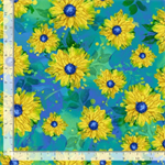Timeless Treasures - Provence - Tossed Sunflowers, Green