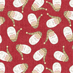 Benartex - Contempo - White Christmas - Tossed Santa, Red