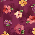 Quilting Treasures - Sophia - Spaced Floral, Dark Cranberry