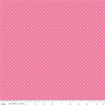 Riley Blake - Basic - Swiss Dot, White on Hot Pink