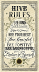 Timeless Treasures - BEE - 24^ Hive Rules Panel, Natural