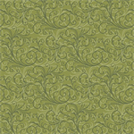 Benartex Traditions - Camellia - Double Scroll, Medium Green