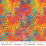 Windham - 108^ BeColourful Quilt Back - Flower of Life, Orange Crush