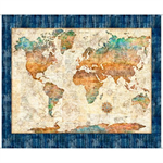 Quilting Treasures - Nauticus - 36^ World Map Panel, Multi