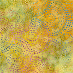 Timeless Treasures - XTonga 106^ Batik - Henna - Yellow/Green Swirls