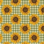 Benartex - Harvest Farm - Sunflower Check, Green