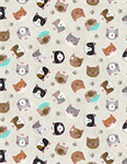 Wilmington Prints - Purrfect Partners - Cat Toss, Cream