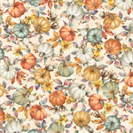 P & B Textiles - Bountiful - Pumpkin Patch All Over, Ecru