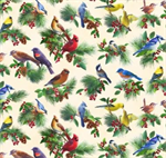 Elizabeth Studio - Birds & Berries - Colorful Birds, Cream