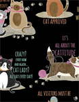 Wilmington Prints - Purrfect Partners - Cats & Phrases All Over, Black