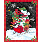 Blank Quilting - Feeling Frosty - 36^ Christmas Panel, Black