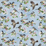 Elizabeth Studio - Chickadee Morning - Chickadees, Sky Blue