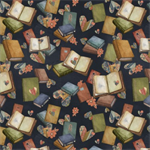 P & B Textiles - Novella - Book Lover Allover, Navy