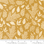 Moda - Flower Press - Scattered Leaves, Gold